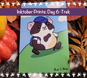 Trek Guinea Pig Art Print | Folding Card | Postcard