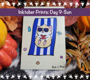 Sun Guinea Pig Art Print | Folding Card | Postcard
