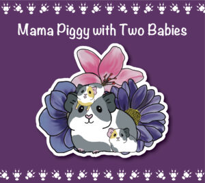 Mama Piggy with Two Babies Sticker