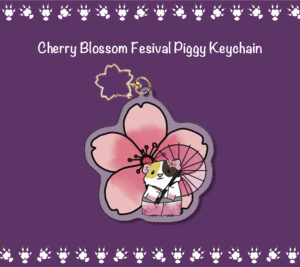 Cherry Blossom Festival Guinea Pig Keychain