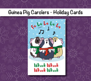 Guinea Pig Carolers Holiday Card | Folding Card