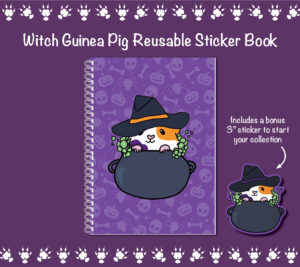 Witch Piggy Reusable Sticker Book