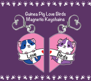Guinea Pig Love Birds Magnetic Keychains