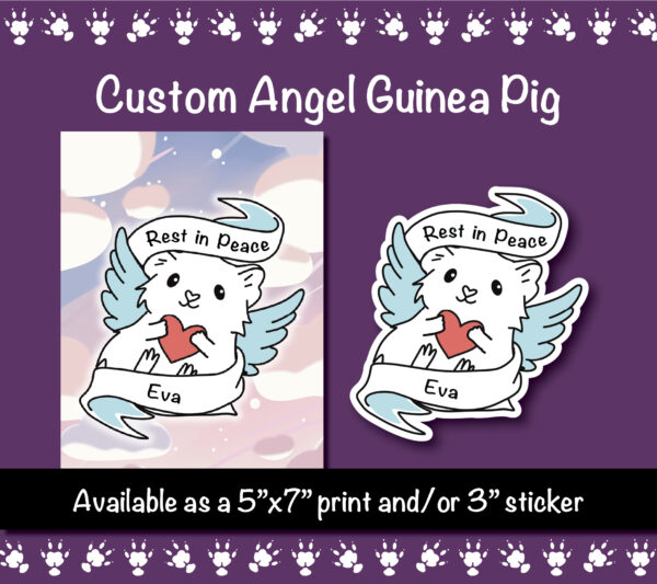 Custom Angel Guinea Pig Portraits